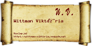 Wittman Viktória névjegykártya